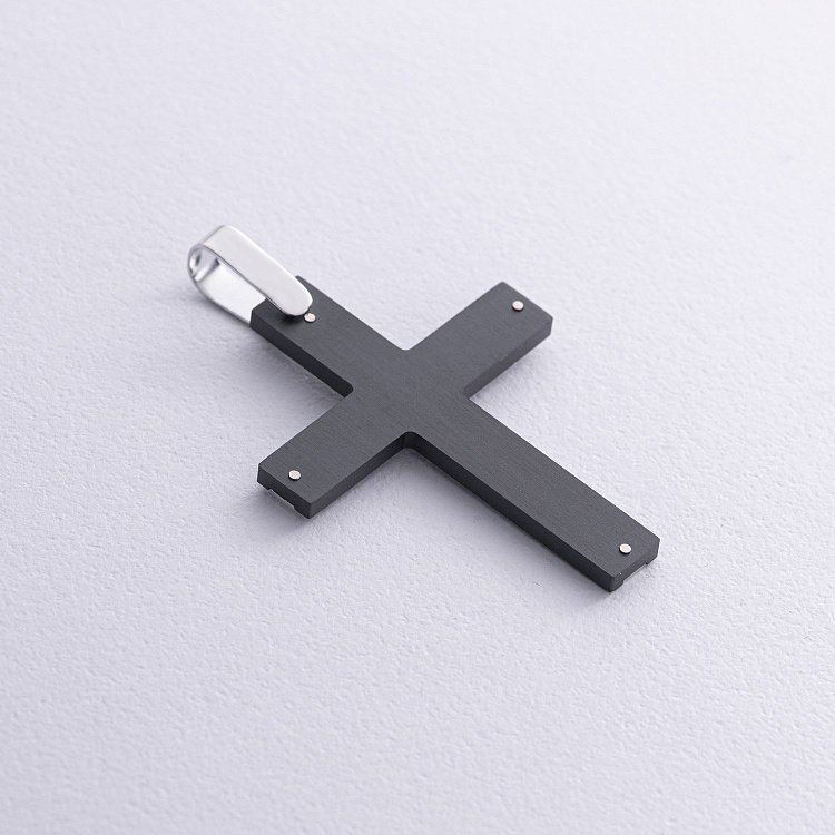 Хрест із білого золота (циркон) 403-00007 від ювелірного магазину Онікс - 4