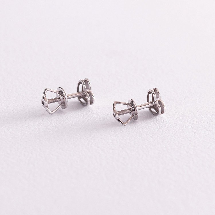 Золоті сережки - пусети "Сердечка" з діамантами см0030 від ювелірного магазину Онікс - 3