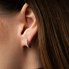 Золотые серьги - кольца с бриллиантами сб0564sm от ювелирного магазина Оникс - 1