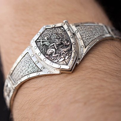 Срібний браслет "Георгій Переможець" 030 №5