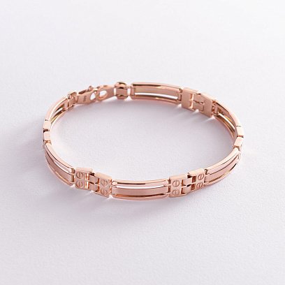 Мужской браслет в красном золоте б05016