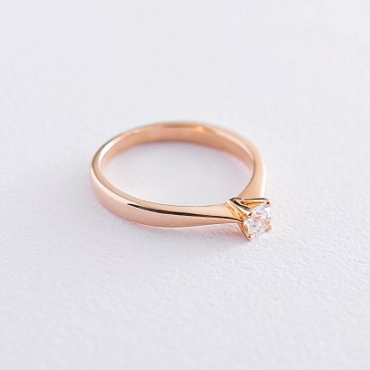Золотое помолвочное кольцо (цирконий Swarovski) к06258 №3