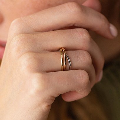 Каблучка з трьох кольорів золота к06703 №2