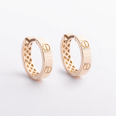 Золотые серьги - кольца "Love" с09658