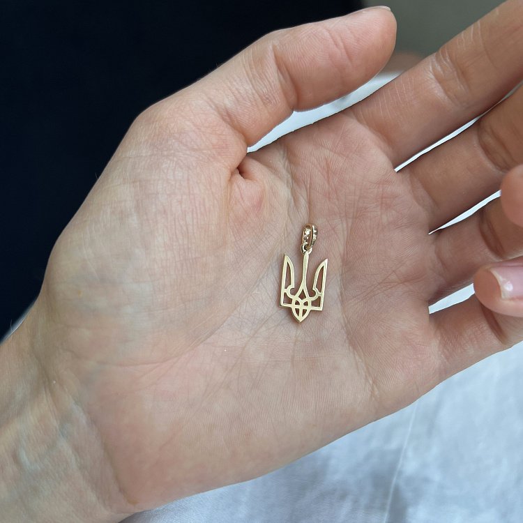 Золота підвіска "Герб України - Тризуб" п03688 від ювелірного магазину Онікс - 1