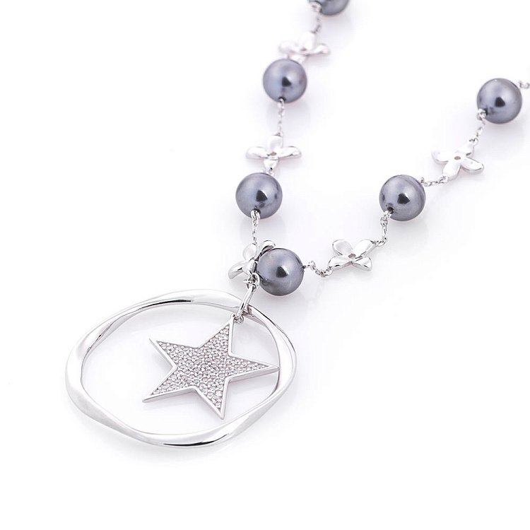 Срібне кольє "Зоряні перли" 18609 від ювелірного магазину Онікс