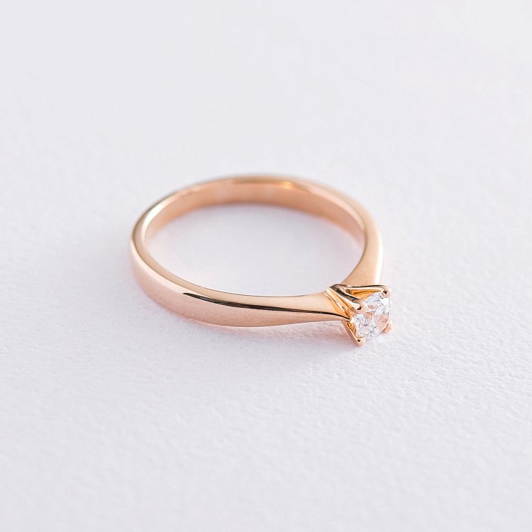 Золотое помолвочное кольцо (цирконий Swarovski) к06258 от ювелирного магазина Оникс - 2