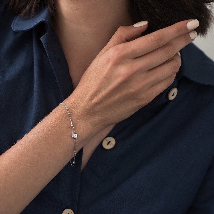 Браслет из белого золота б04175 от ювелирного магазина Оникс - 2