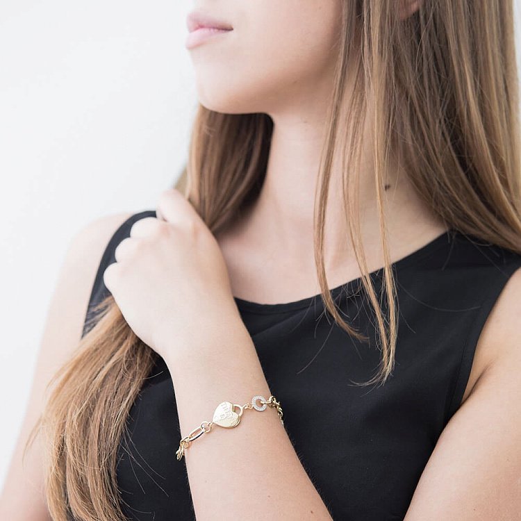 Эксклюзивный браслет в стиле "Тиффани" с фианитами б02217 от ювелирного магазина Оникс