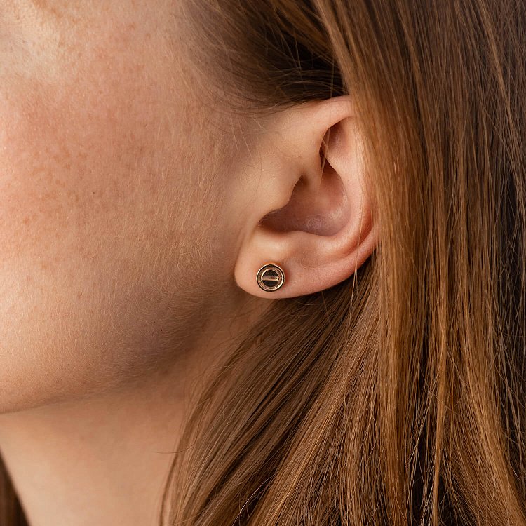 Серьги - пусеты "Love" в красном золоте с07731 от ювелирного магазина Оникс - 5