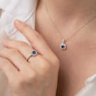 Золотое кольцо с бриллиантами и сапфиром кб0630ca от ювелирного магазина Оникс - 3