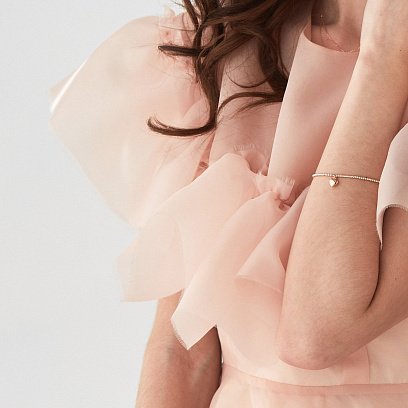 Золотой браслет "Сердечко" б03951 №4