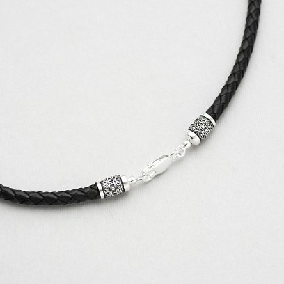 Шкіряний шнурок зі срібною застібкою "Спаси і сохрани" (5 мм) 18712 №7