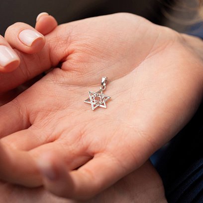 Золотой кулон "Звезда Давида" п03292 №2