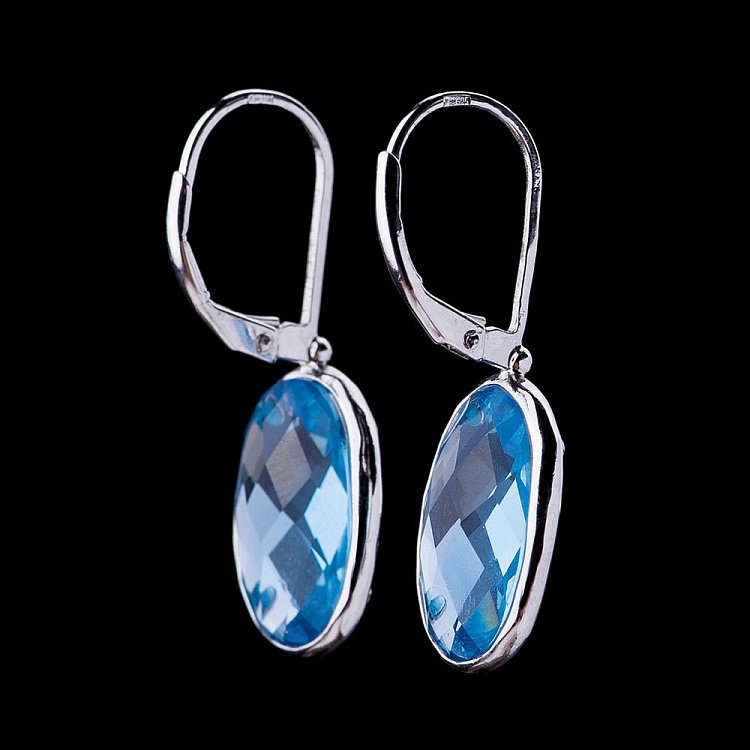 Серебряные серьги с фианитами 121184 от ювелирного магазина Оникс - 1