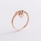 Золотое кольцо "Сердечко" с фианитами к06803 от ювелирного магазина Оникс - 2