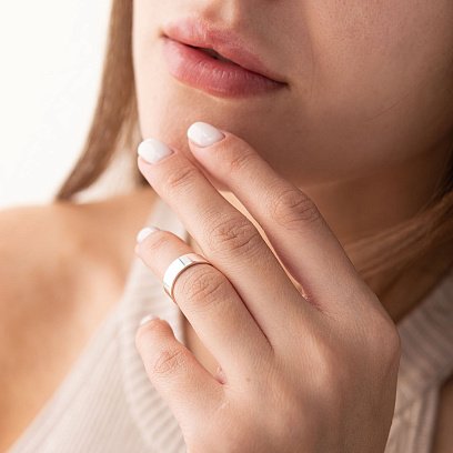 Срібна каблучка "Мінімалізм" (можливе гравіювання) 112144 №5