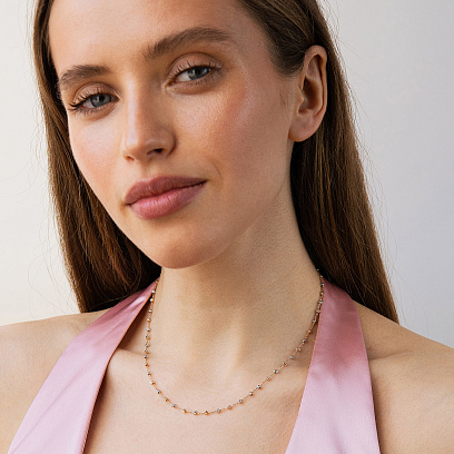 Кольє "Кульки" (червоне, біле золото) кол02606 №2