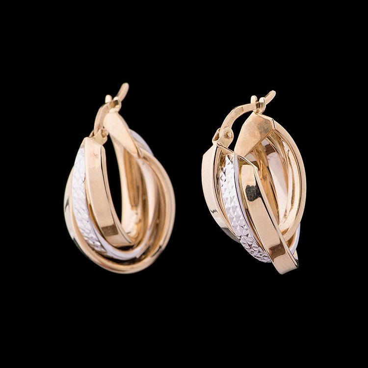 Золоті сережки (2,5 см) с03419 від ювелірного магазину Онікс