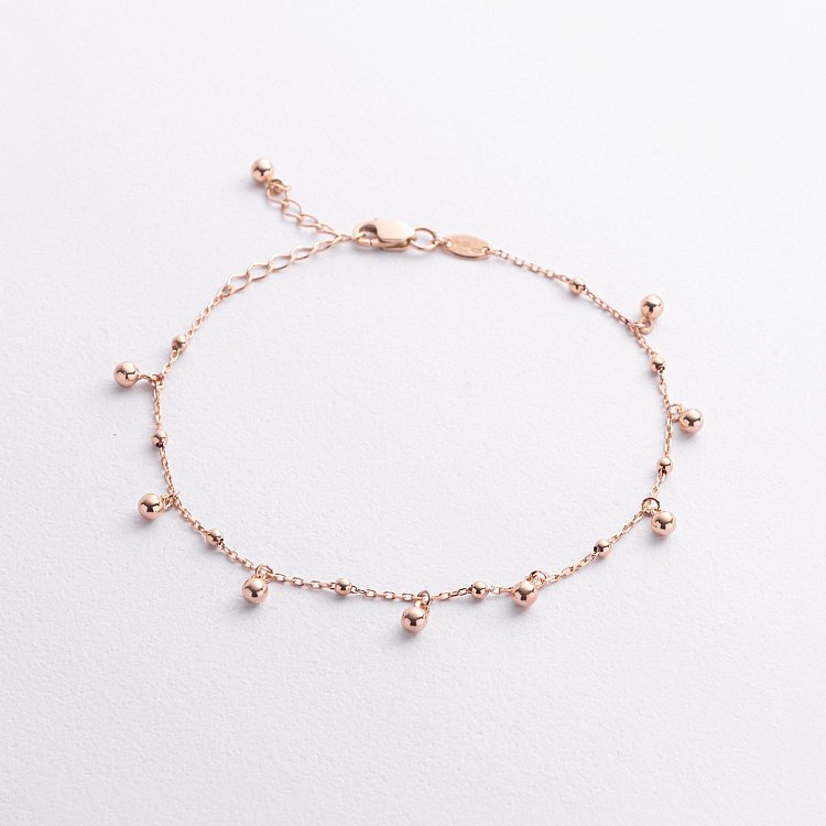 Браслет "Шарики" в красном золоте б05591 от ювелирного магазина Оникс