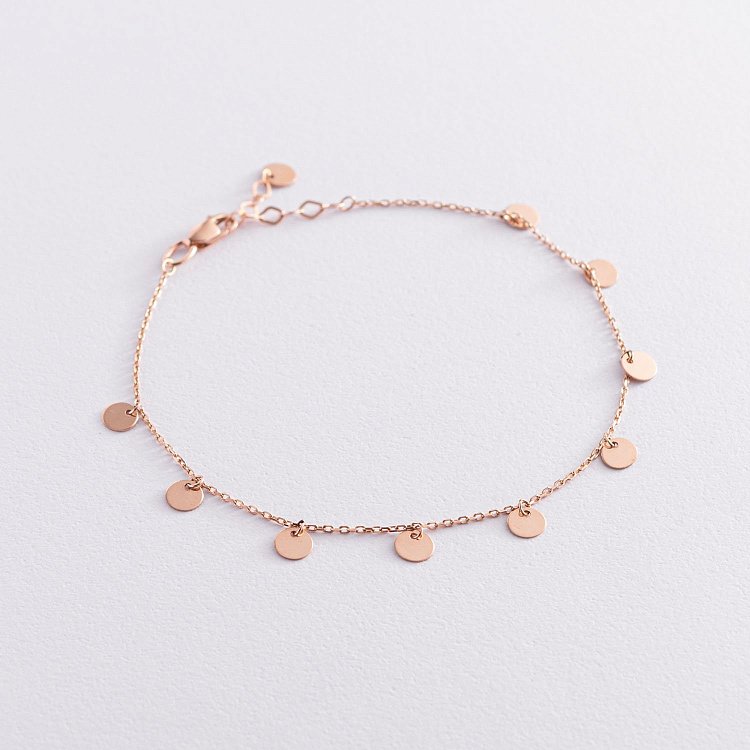 Браслет "Монетки" в червоному золоті б04532 від ювелірного магазину Онікс