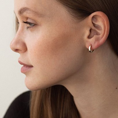 Сережки - кільця в жовтому золоті с08715 №4