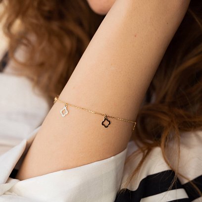 Браслет "Конюшина" у жовтому золоті б05071 №6