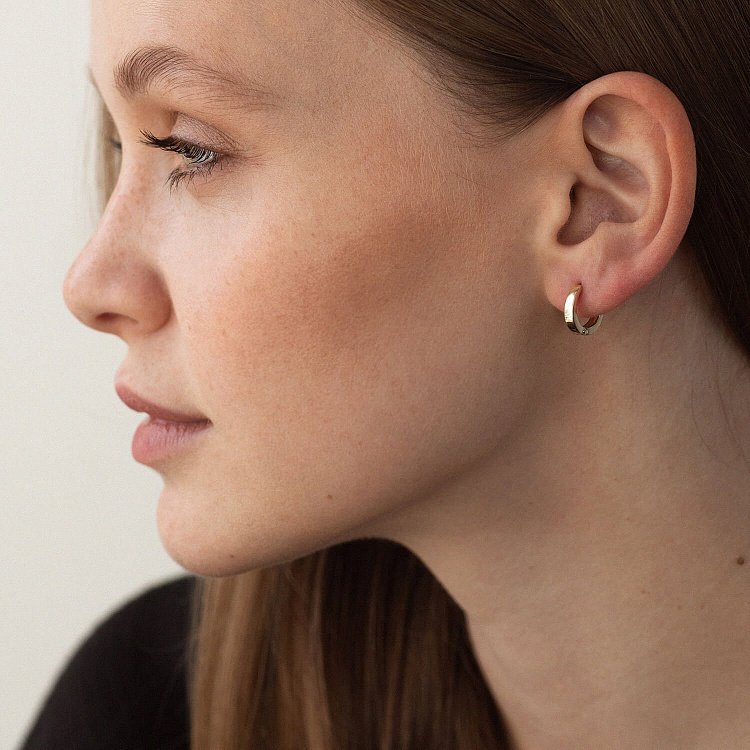 Сережки - кільця в жовтому золоті с08715 від ювелірного магазину Онікс - 3