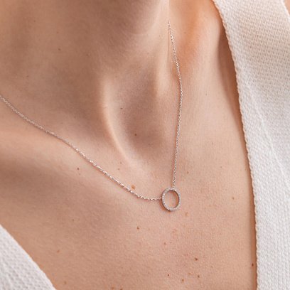 Золоте кольє "Кругообіг" з діамантами 719721121 №2