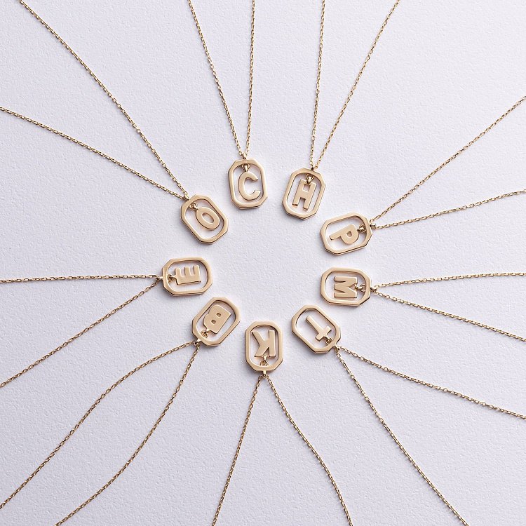 Колье с буквой "Е" в желтом золоте кол02463Е от ювелирного магазина Оникс - 5