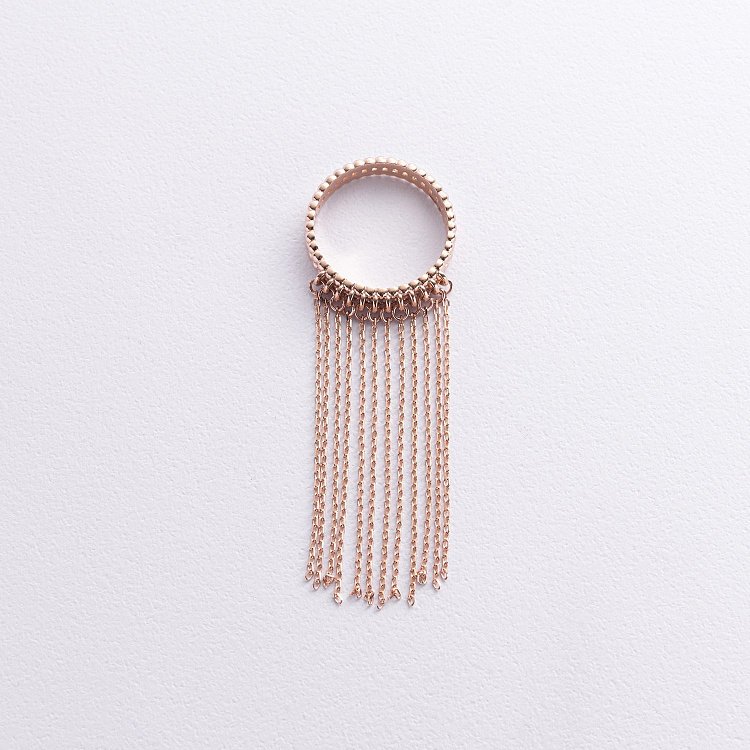 Кольцо с цепочками (красное золото) к08165 от ювелирного магазина Оникс - 1