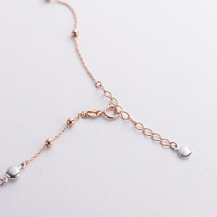 Браслет "Шарики" на ногу (красное, белое золото) б05315 от ювелирного магазина Оникс - 4