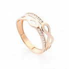Золотое кольцо "Бесконечность" с фианитами к05726 от ювелирного магазина Оникс