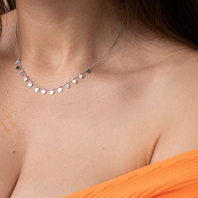 Золоте кольє з сердечками кол01396 №3