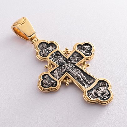 Православний хрест "Розп'яття Христове, Олександр Невський, Димитрій Донський, Сергій Радонезький. Архангел Михаїл" 132958b №4