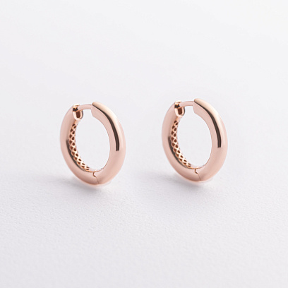 Серьги - кольца "Milley" в красном золоте с08878