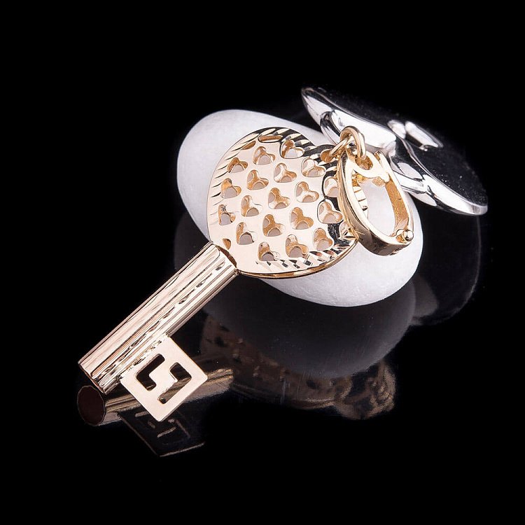 Золотая подвеска "Ключик и сердце" п02187 от ювелирного магазина Оникс - 3