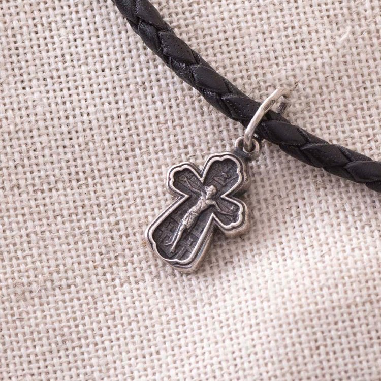 Срібний хрестик з розп'яттям (чорніння) 13661 від ювелірного магазину Онікс - 3