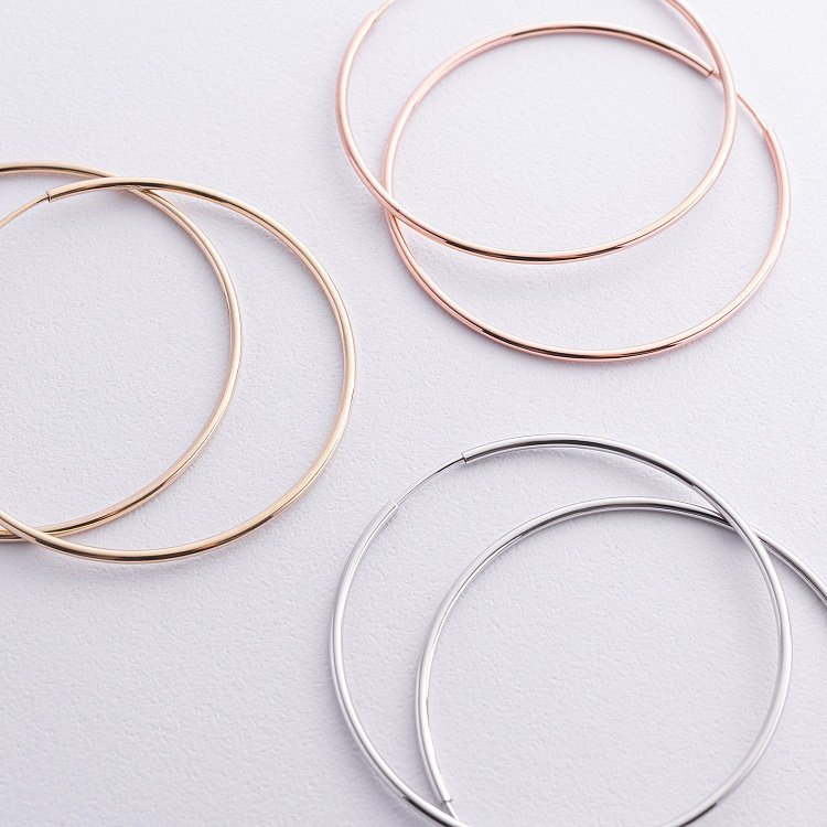 Сережки - кільця в жовтому золоті (4.8 см) с08771 від ювелірного магазину Онікс - 2