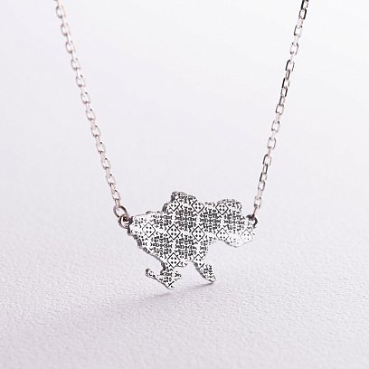 Срібне кольє "Карта України" 181268 №3