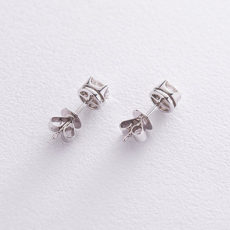 Золотые серьги - пусеты с бриллиантами с182ar от ювелирного магазина Оникс - 2