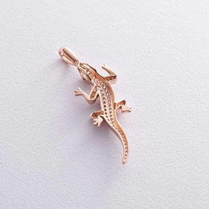 Золота підвіска "Ящірка" (фіаніти) п01926 №3