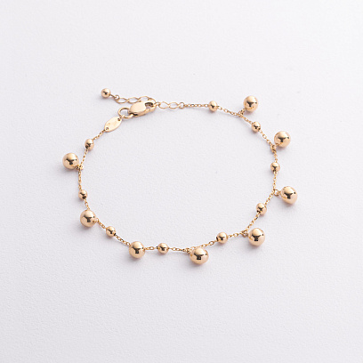 Браслет "Кульки" у жовтому золоті б05761