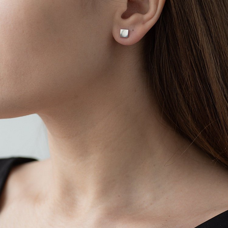 Золоті сережки - пусети "Квадратики" с05437 від ювелірного магазину Онікс - 4