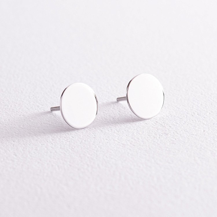 Золоті сережки - пусети "Дзеркальні" с07887 від ювелірного магазину Онікс