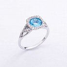 Золотое кольцо с голубым топазом и бриллиантами к350A1 от ювелирного магазина Оникс