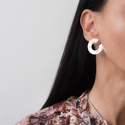 Серебряные серьги-пусеты "Глянец" 122510с №3