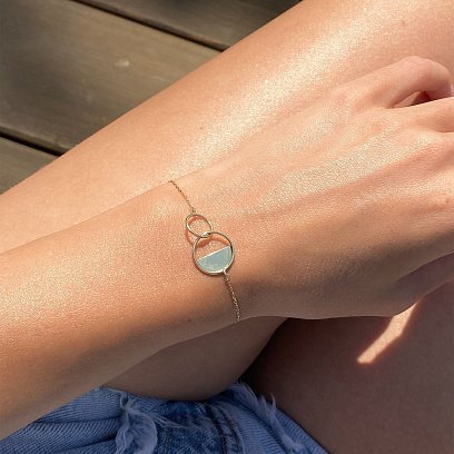 Золотой браслет "Переплетение" б04374 №5