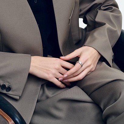 Серебряное кольцо "Круговорот" (тройное) 112554 №17