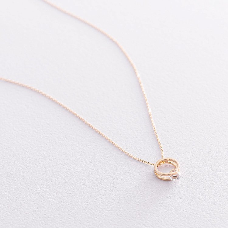 Кольє "Амелія" в жовтому золоті (фіаніт) кол01904 від ювелірного магазину Онікс - 3